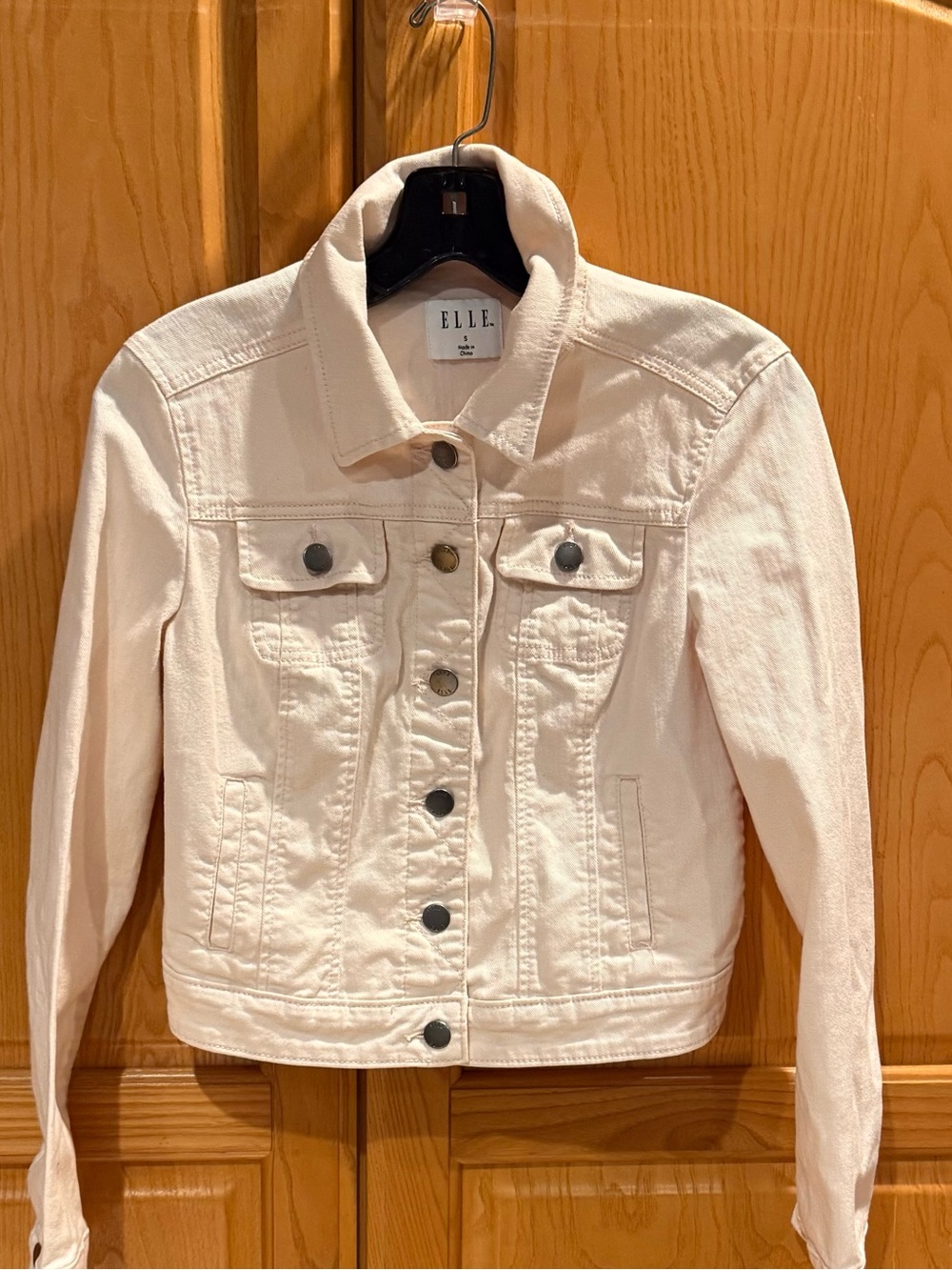Elle Light Blush Pink Cotton Denim Jean Jacket Size Small
